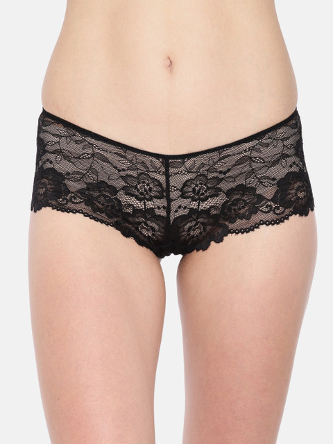 

Ginger by Lifestyle Black Hipster Lace Sheer Briefs GNAW17