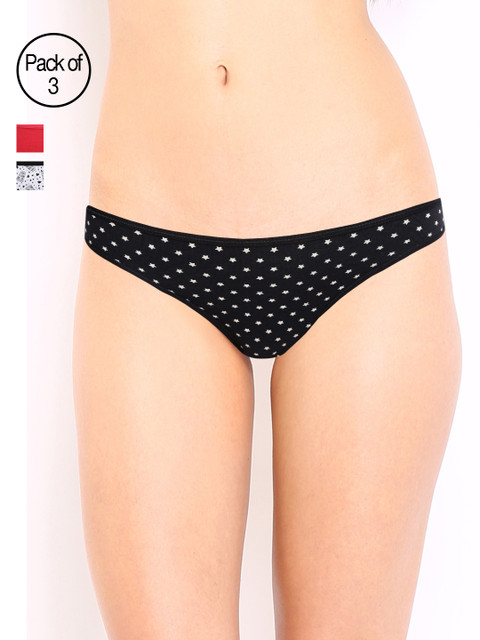 

Ginger by Lifestyle Pack of 3 Printed Bikini Briefs GNL-AW17, White