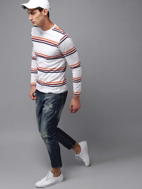 

HERE&NOW Men Blue Slim Fit Cropped Mid-Rise Mildly Distressed Stretchable Jeans