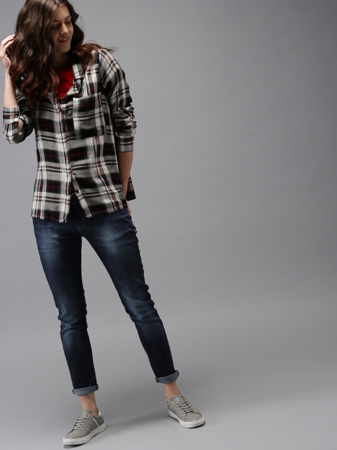 

HERE&NOW Women Blue Slim Fit Mid-Rise Clean Look Stretchable Jeans