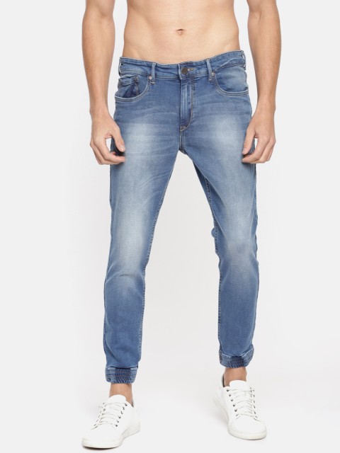 

HERE&NOW Men Blue Jogger Mid-Rise Clean Look Stretchable Jeans