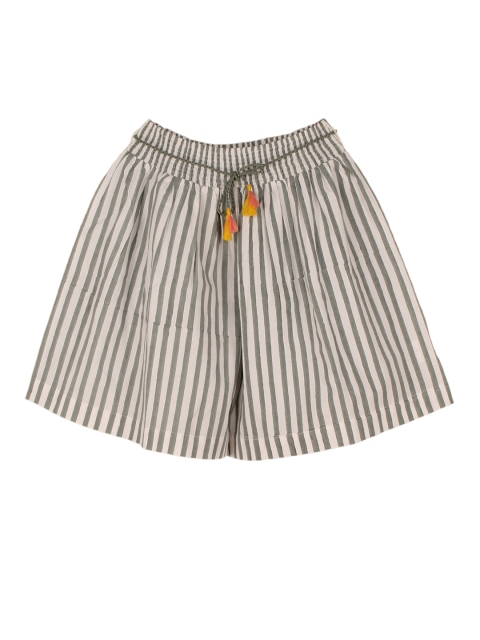 

My Little Lambs Girls Beige & Grey Striped Pure Cotton Skirt