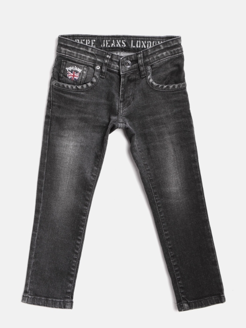 

Pepe Jeans Boys Black Regular Fit Mid-Rise Clean Look Stretchable Jeans