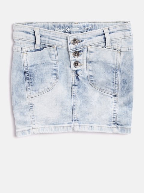 

Pepe Jeans Girls Blue Washed Denim Pencil Skirt