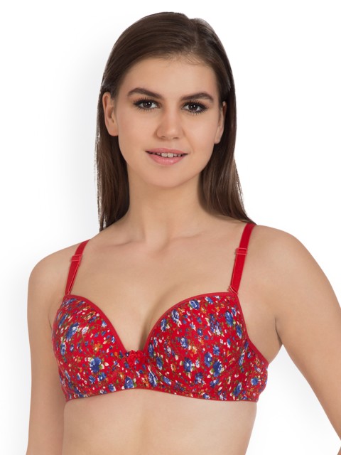 

Tweens Red & Multicoloured Printed Underwired Lightly Padded T-shirt Bra TW_1616PR