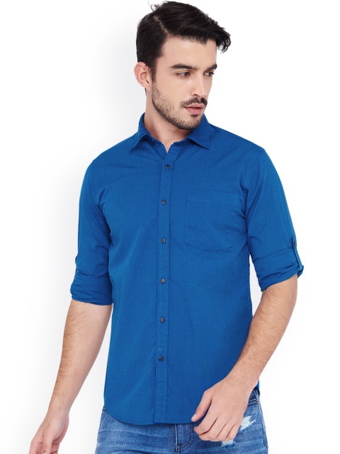 

IVOC Men Blue Slim Fit Solid Casual Shirt