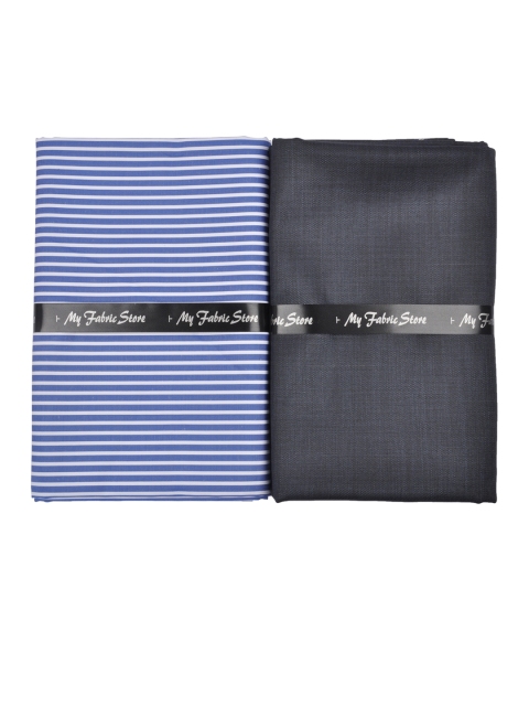 

My Fabric Store Men Blue & Grey Shirt & Trouser Clothing Fabric Set