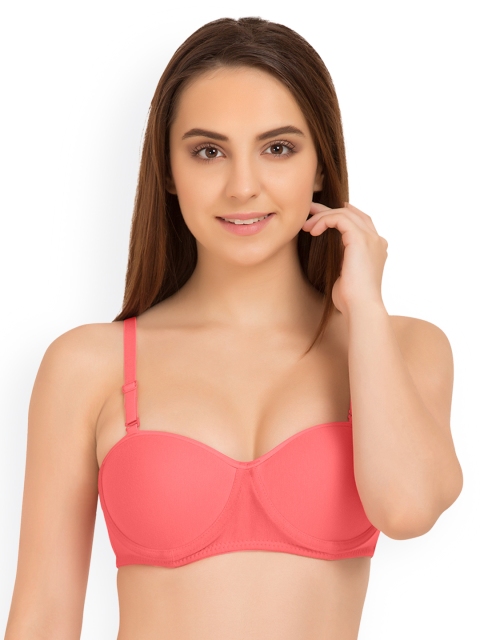 

Tweens Coral Pink Solid Underwired Lightly Padded Balconette Bra TW_2201CRL