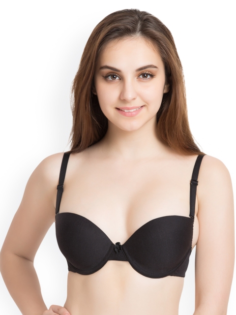 

Tweens Black Solid Underwired Heavily Padded Balconette Bra TW_2602BL