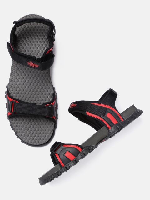 

Roadster Men Black & Red Sports Sandals