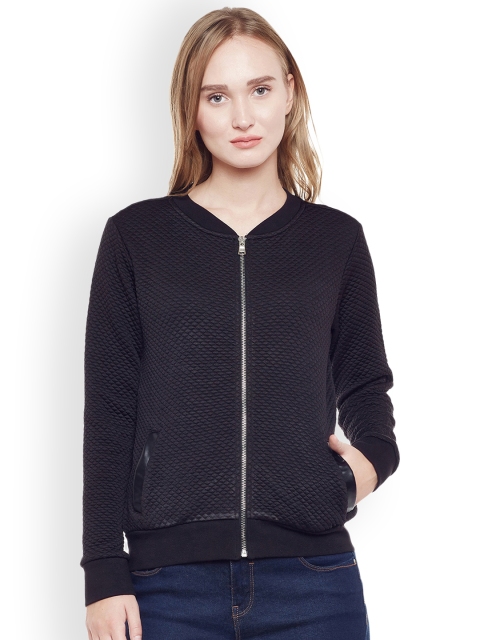 

Nun Women Black Self-Design Open Front Jacket