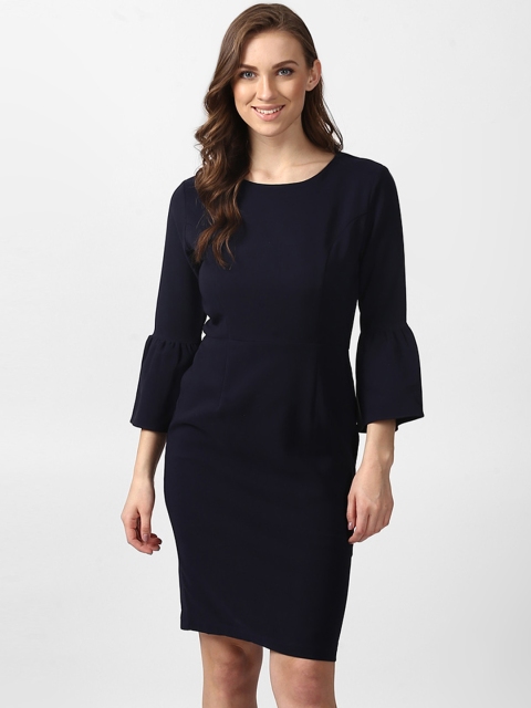 

Nun Women Navy Blue Solid Sheath Dress