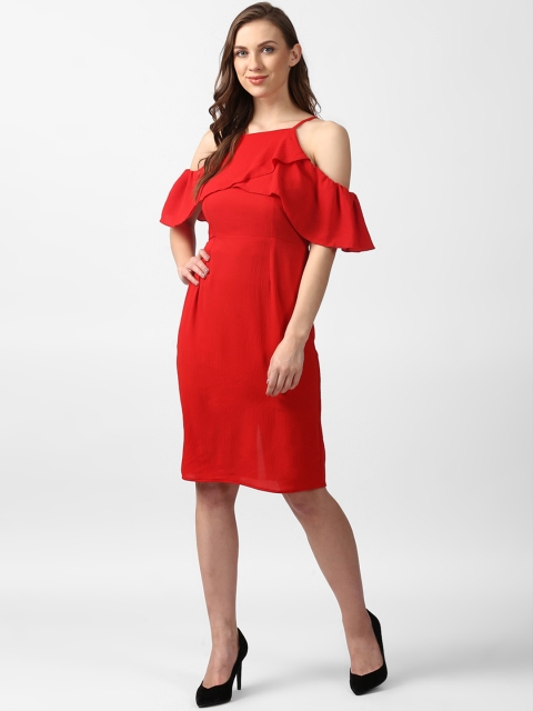 

Nun Women Red Solid Sheath Dress