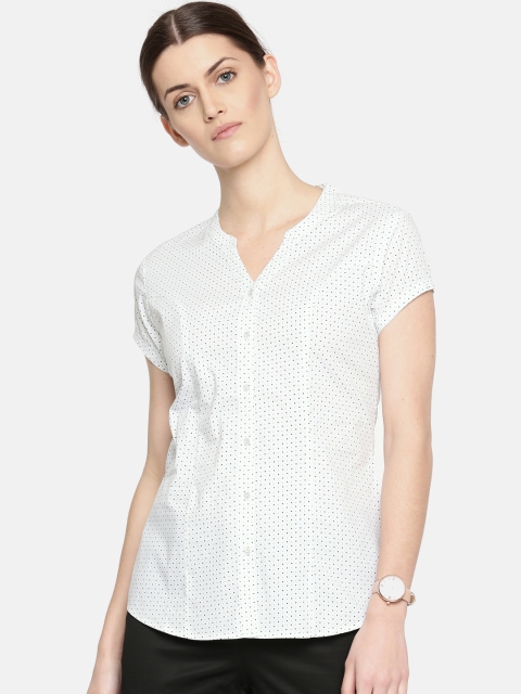 

Arrow Woman Off-White & Black Regular Fit Printed Casual Shirt