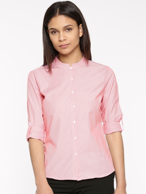 

Arrow Woman Women Red & White Regular Fit Striped Casual Shirt