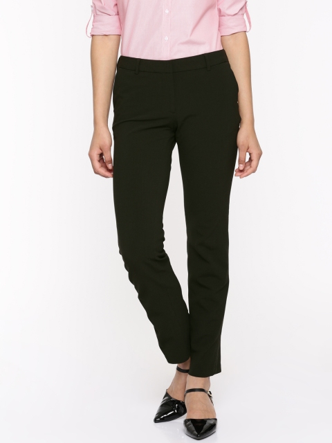 

Arrow Woman Green Original Regular Fit Self-Design Trousers