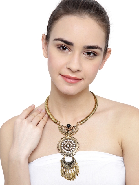 

Shining Diva Gold-Toned Metal Tribal Necklace