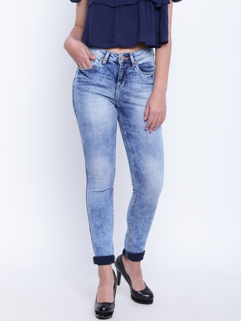 

People Women Blue Slim Fit Mid-Rise Clean Look Stretchable Jeans