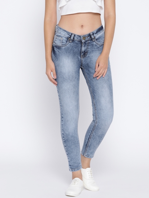 

People Women Blue Skinny Fit Low-Rise Clean Look Stretchable Jeans