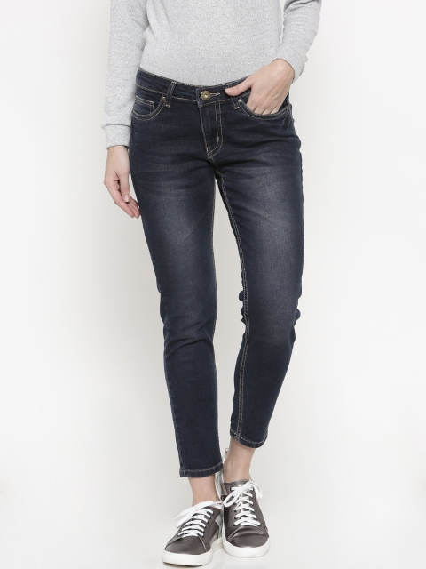 

People Women Blue Skinny Fit Low-Rise Clean Look Stretchable Jeans