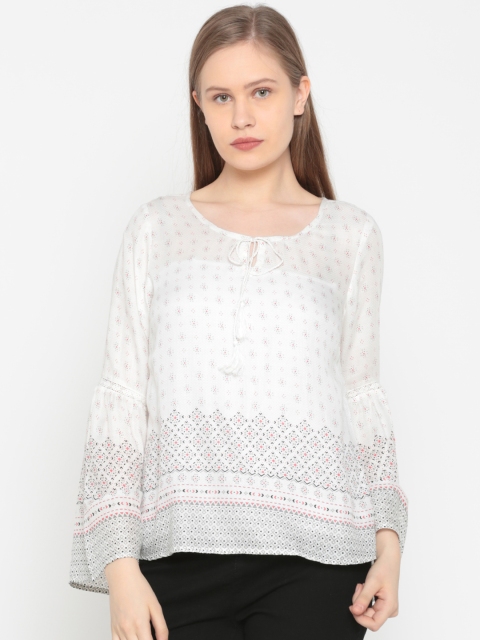 

People Women White Printed Top