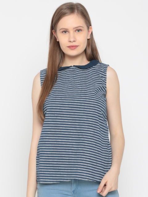 

People Women Blue Striped Top