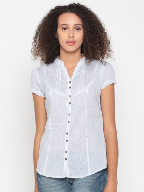 

People Women Off-White Striped Shirt Style Top
