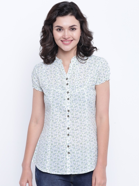

People Women Off-White Floral Print Shirt Style Top