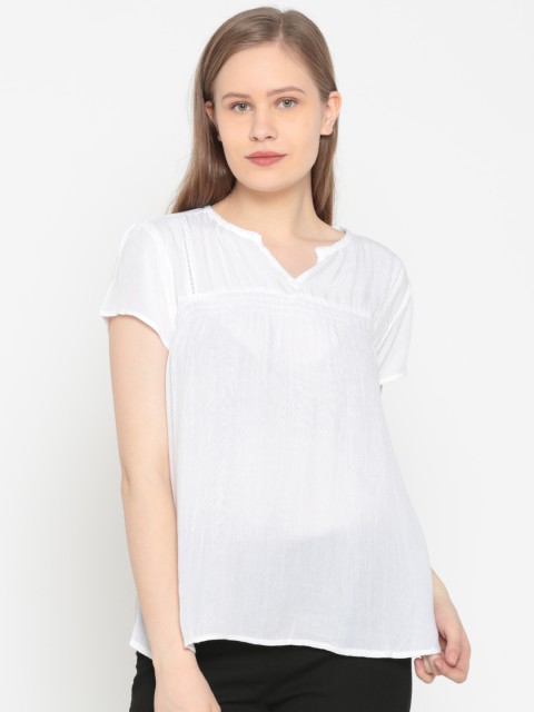 

People Women Off-White Solid Top