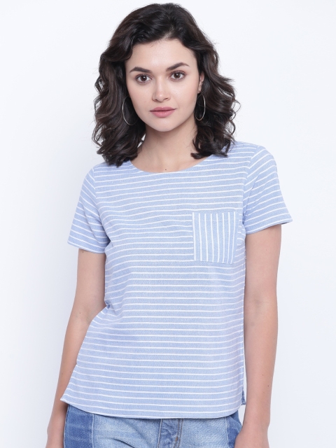 

People Women Blue & White Striped Top