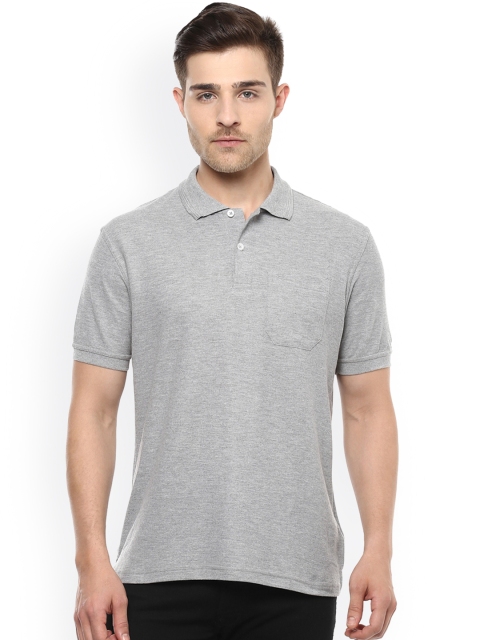 

Peter England Men Grey Polo Collar T-shirt