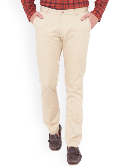 

IVOC Men Cream-Coloured Slim Fit Solid Chinos