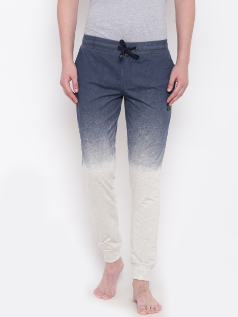 

Sweet Dreams Men Navy & Grey Melange Dyed Joggers MP-154218CO, Navy blue