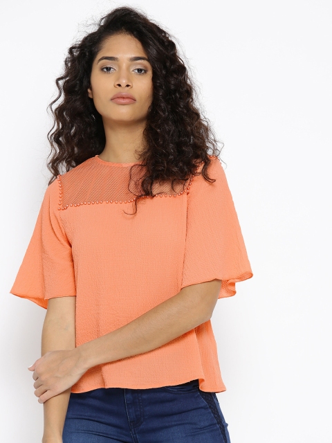 

Madame Women Peach-Coloured Solid Top