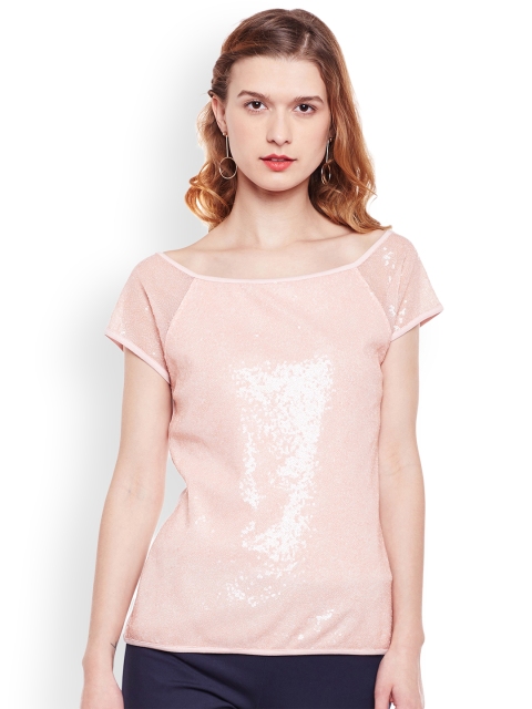 

Latin Quarters Women Pink Sequinned Top