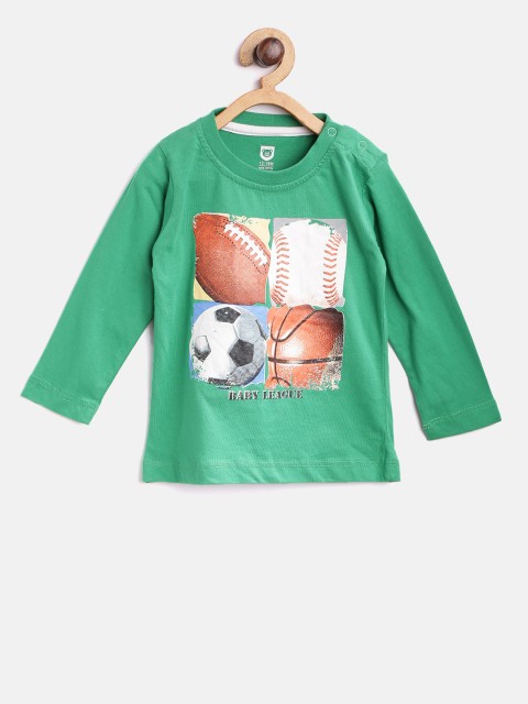 

Baby League Boys Green Printed Round Neck T-shirt