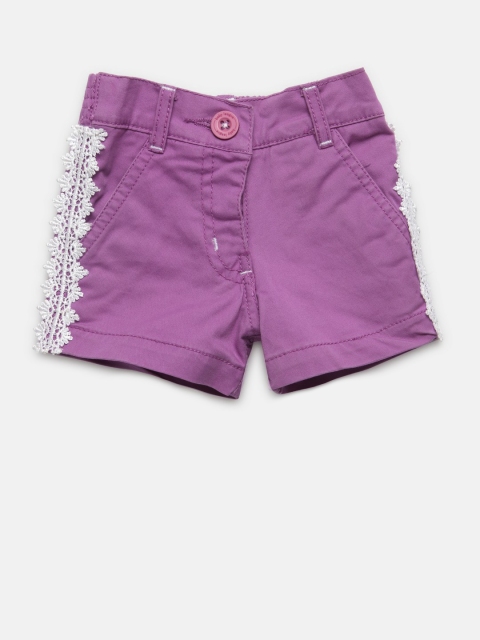 

Baby League Girls Purple Regular Shorts