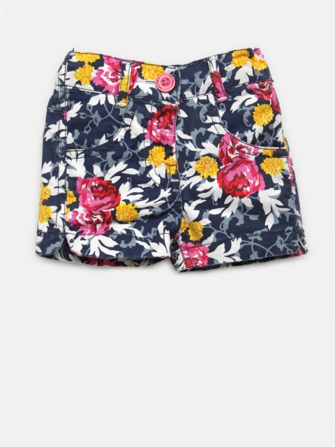 

Baby League Girls Navy Blue Floral Print Shorts