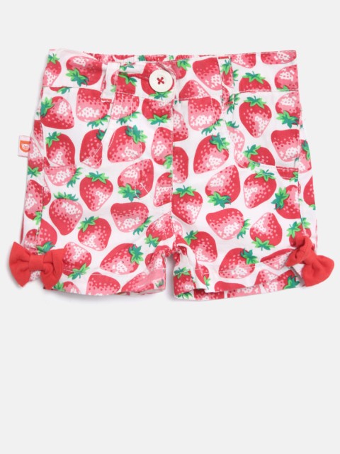 

Baby League Girls White Printed Shorts
