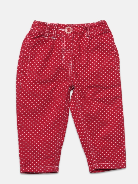 

612 league Girls Red & White Printed Trousers