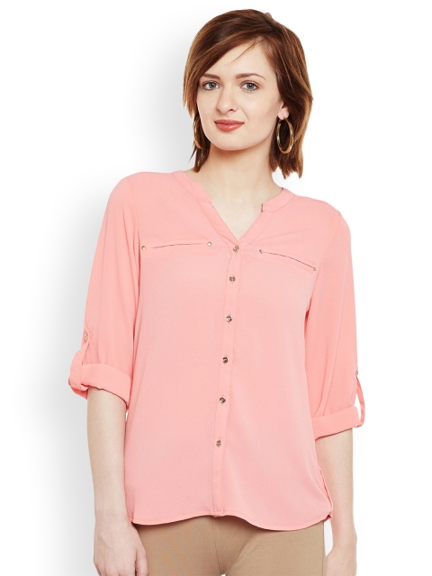 

Latin Quarters Women Pink Solid A-Line Top