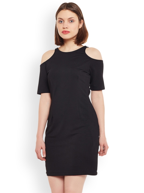 

Latin Quarters Women Black Solid Sheath Dress