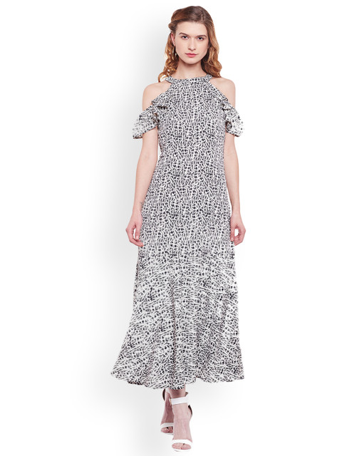 

Latin Quarters Women White Printed Maxi Dress