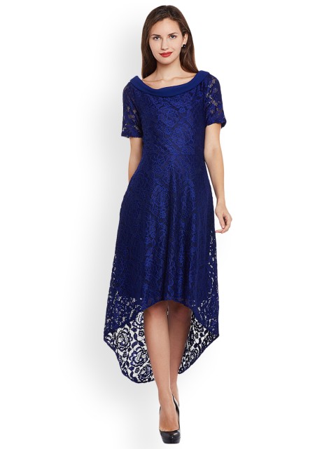 

Latin Quarters Women Blue Self Design Maxi Dress