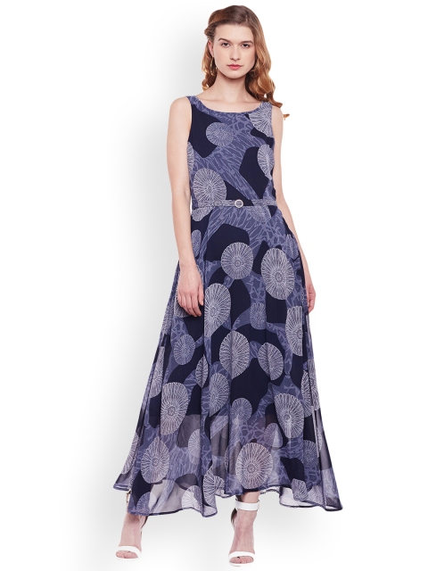 

Latin Quarters Women Blue Printed Maxi Dress