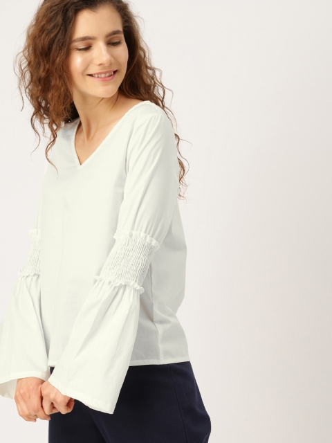 

DressBerry Women Off-White Solid Top