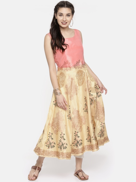 

Ira Soleil Women Beige Printed A-Line Kurta
