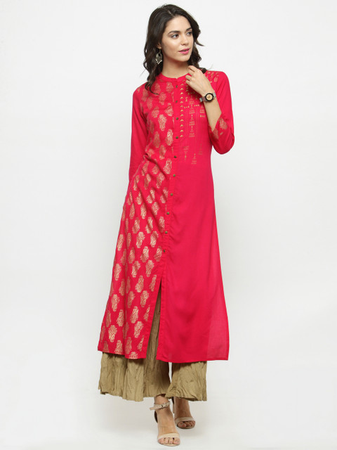 

Varanga Women Red & Beige Printed Kurta with Palazzos