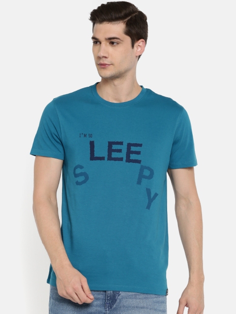 

Lee Men Blue Printed Slim Fit Round Neck T-shirt