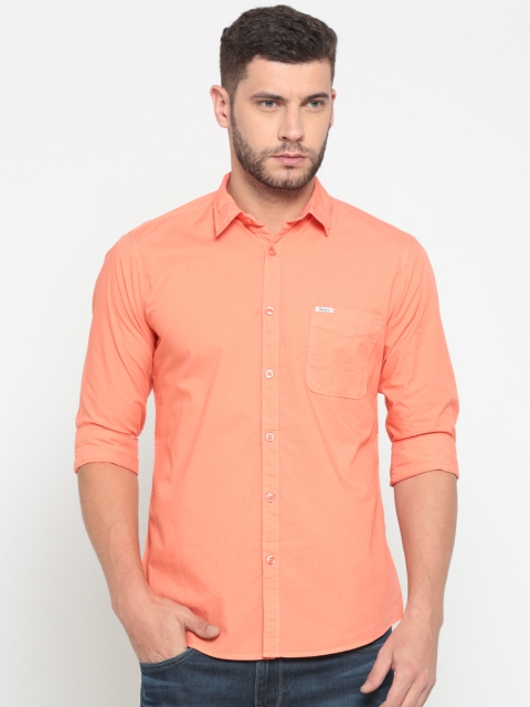 

Pepe Jeans Men Coral Orange Regular Fit Solid Casual Shirt